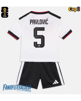 Germania Aleksandar Pavlovic #5 Echipament de Fotbal Replică Mondial 2026 Copii Acasa (+ Șorturi)